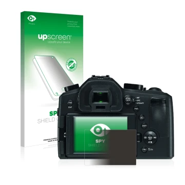 Vorderseite einer Produktverpackung mit dem Markenlogo upscreen. Daneben ist das Gerät Leica V-LUX (Typ 114) mit dem zugehörig