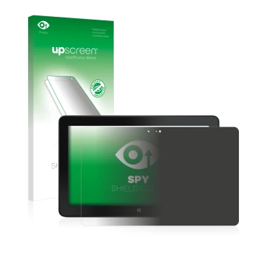 Vorderseite einer Produktverpackung mit dem Markenlogo upscreen. Daneben ist das Gerät Dell Venue 11 Pro 7140 (2013-2014) mit 