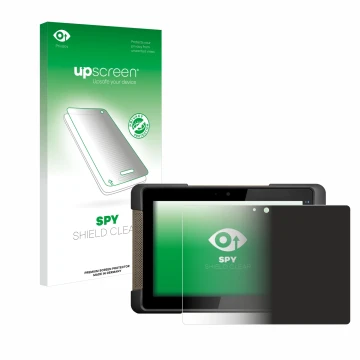 Vorderseite einer Produktverpackung mit dem Markenlogo upscreen. Daneben ist das Gerät Getac T800 mit dem zugehörigen Displays