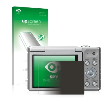 Vorderseite einer Produktverpackung mit dem Markenlogo upscreen. Daneben ist das Gerät Panasonic Lumix DMC-SZ10 mit dem zugehö