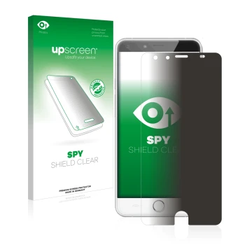 Vorderseite einer Produktverpackung mit dem Markenlogo upscreen. Daneben ist das Gerät Ulefone Be Touch 2 mit dem zugehörigen 