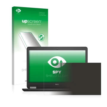 Vorderseite einer Produktverpackung mit dem Markenlogo upscreen. Daneben ist das Gerät Dell Latitude 14 E7450 Non-Touch mit de