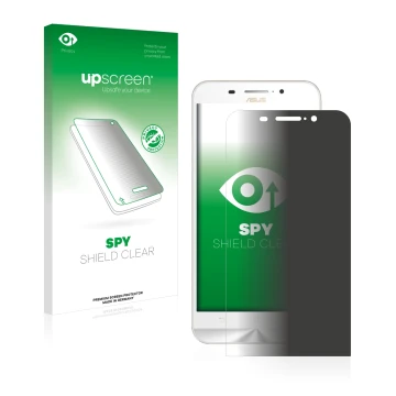 Vorderseite einer Produktverpackung mit dem Markenlogo upscreen. Daneben ist das Gerät ASUS ZenFone Max ZC550KL mit dem zugehö