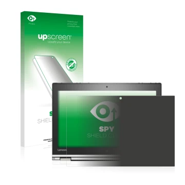 Vorderseite einer Produktverpackung mit dem Markenlogo upscreen. Daneben ist das Gerät Lenovo ThinkPad Yoga 260 mit dem zugehö