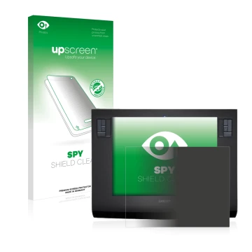 Vorderseite einer Produktverpackung mit dem Markenlogo upscreen. Daneben ist das Gerät Wacom Intuos 3 L mit dem zugehörigen Di