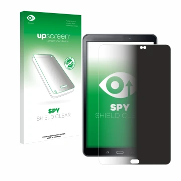 Vorderseite einer Produktverpackung mit dem Markenlogo upscreen. Daneben ist das Gerät Samsung Galaxy Tab A 10.1 2016 SM-T585 