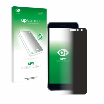 Vorderseite einer Produktverpackung mit dem Markenlogo upscreen. Daneben ist das Gerät ASUS ZenFone 3 ZE520KL mit dem zugehöri