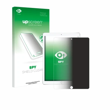 Vorderseite einer Produktverpackung mit dem Markenlogo upscreen. Daneben ist das Gerät Apple iPad Pro 10.5