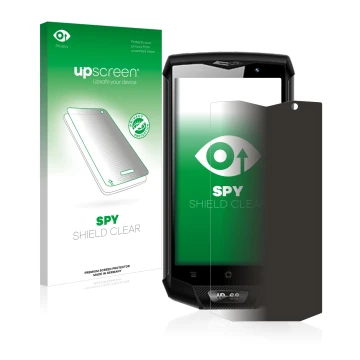 Vorderseite einer Produktverpackung mit dem Markenlogo upscreen. Daneben ist das Gerät Blackview BV8000 Pro mit dem zugehörige