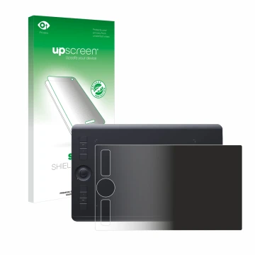 Vorderseite einer Produktverpackung mit dem Markenlogo upscreen. Daneben ist das Gerät Wacom Intuos Pro M (2017) mit dem zugeh