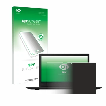 Vorderseite einer Produktverpackung mit dem Markenlogo upscreen. Daneben ist das Gerät Lenovo ThinkPad X1 Yoga (3. Gen.) mit d