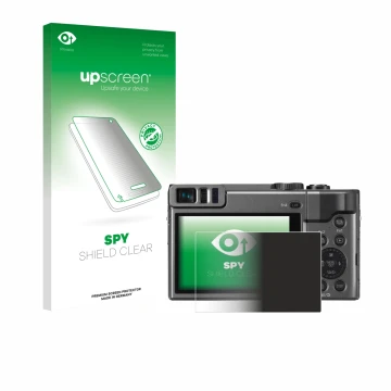 Vorderseite einer Produktverpackung mit dem Markenlogo upscreen. Daneben ist das Gerät Panasonic Lumix DC-TZ90 mit dem zugehör
