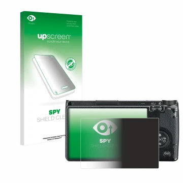 Vorderseite einer Produktverpackung mit dem Markenlogo upscreen. Daneben ist das Gerät Ricoh GR III 2019 R02010 mit dem zugehö