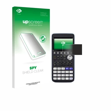 Vorderseite einer Produktverpackung mit dem Markenlogo upscreen. Daneben ist das Gerät Casio FX-CG50 mit dem zugehörigen Displ