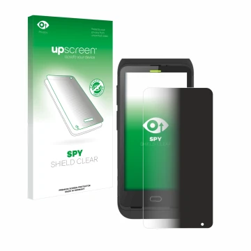 Vorderseite einer Produktverpackung mit dem Markenlogo upscreen. Daneben ist das Gerät Honeywell Dolphin CT40 mit dem zugehöri