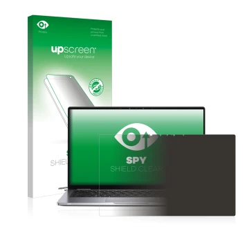 Vorderseite einer Produktverpackung mit dem Markenlogo upscreen. Daneben ist das Gerät Dell Latitude 7400 2-in-1 mit dem zugeh