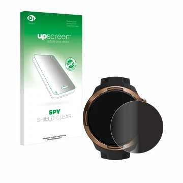 Vorderseite einer Produktverpackung mit dem Markenlogo upscreen. Daneben ist das Gerät Suunto 9 Baro mit dem zugehörigen Displ