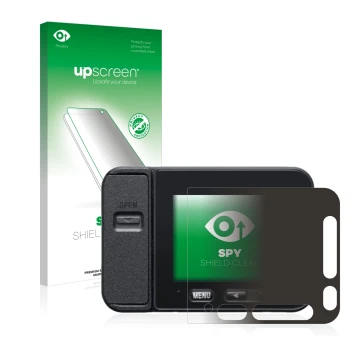 Vorderseite einer Produktverpackung mit dem Markenlogo upscreen. Daneben ist das Gerät Sony DSC-RX0M2 (RX0 II) mit dem zugehör