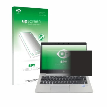 Vorderseite einer Produktverpackung mit dem Markenlogo upscreen. Daneben ist das Gerät HP EliteBook 840 G5 Non-Touch mit dem z
