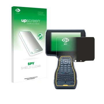 Vorderseite einer Produktverpackung mit dem Markenlogo upscreen. Daneben ist das Gerät Trimble TSC7 Controller mit dem zugehör