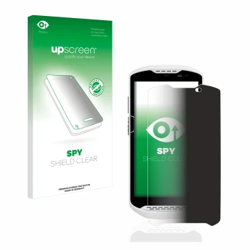 Vorderseite einer Produktverpackung mit dem Markenlogo upscreen. Daneben ist das Gerät Zebra TC57 mit dem zugehörigen Displays