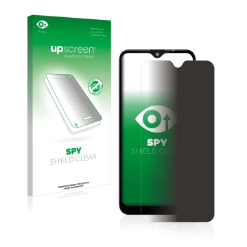 Vorderseite einer Produktverpackung mit dem Markenlogo upscreen. Daneben ist das Gerät Gigaset GS110 mit dem zugehörigen Displ