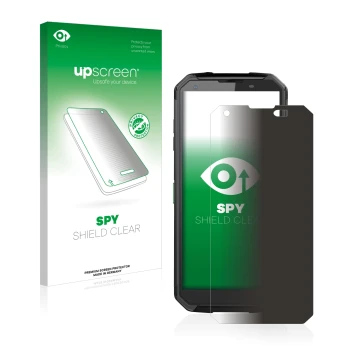 Vorderseite einer Produktverpackung mit dem Markenlogo upscreen. Daneben ist das Gerät Blackview BV9500 Plus mit dem zugehörig