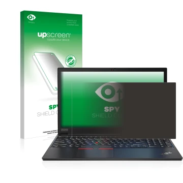 Vorderseite einer Produktverpackung mit dem Markenlogo upscreen. Daneben ist das Gerät Lenovo ThinkPad E14 Gen 2 mit dem zugeh