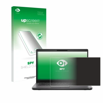 Vorderseite einer Produktverpackung mit dem Markenlogo upscreen. Daneben ist das Gerät Dell Latitude 5400 mit dem zugehörigen 