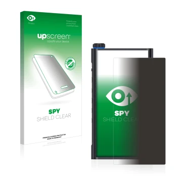 Vorderseite einer Produktverpackung mit dem Markenlogo upscreen. Daneben ist das Gerät FiiO M15 mit dem zugehörigen Displaysch