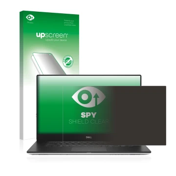 Vorderseite einer Produktverpackung mit dem Markenlogo upscreen. Daneben ist das Gerät Dell Precision 5540 mit dem zugehörigen