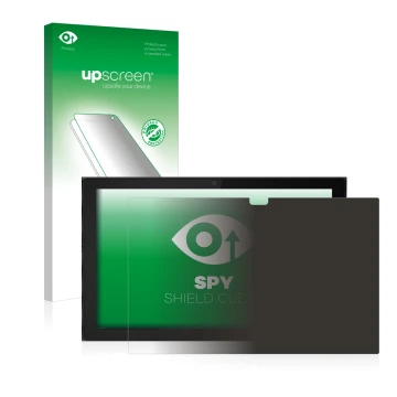 Vorderseite einer Produktverpackung mit dem Markenlogo upscreen. Daneben ist das Gerät Lenovo IdeaPad Duet 3i (im Querformat) 