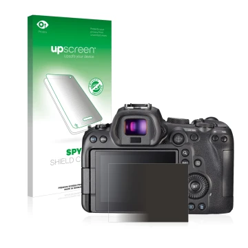 Vorderseite einer Produktverpackung mit dem Markenlogo upscreen. Daneben ist das Gerät Sony A7S III mit dem zugehörigen Displa