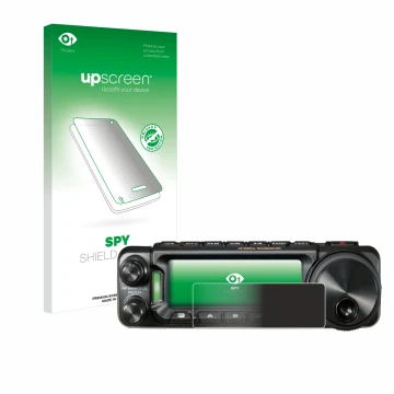 Vorderseite einer Produktverpackung mit dem Markenlogo upscreen. Daneben ist das Gerät Yaesu FT-891 mit dem zugehörigen Displa