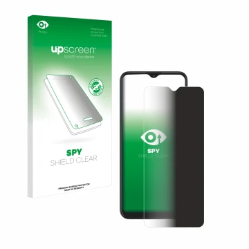 Vorderseite einer Produktverpackung mit dem Markenlogo upscreen. Daneben ist das Gerät Motorola Moto G9 Play mit dem zugehörig