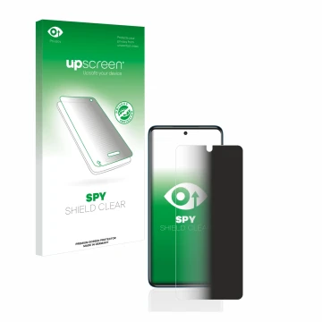 Vorderseite einer Produktverpackung mit dem Markenlogo upscreen. Daneben ist das Gerät Xiaomi Poco X3 NFC mit dem zugehörigen 