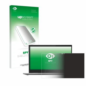 Vorderseite einer Produktverpackung mit dem Markenlogo upscreen. Daneben ist das Gerät Lenovo ThinkPad X1 Yoga (5. Gen.) mit d