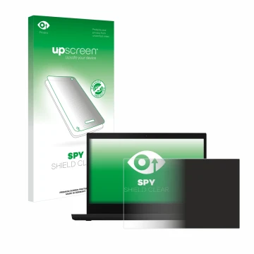 Vorderseite einer Produktverpackung mit dem Markenlogo upscreen. Daneben ist das Gerät Lenovo ThinkPad L14 mit dem zugehörigen