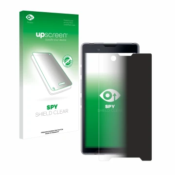 Vorderseite einer Produktverpackung mit dem Markenlogo upscreen. Daneben ist das Gerät Bittium Tough Mobile 2 mit dem zugehöri
