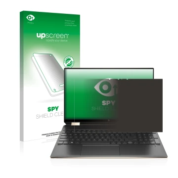 Vorderseite einer Produktverpackung mit dem Markenlogo upscreen. Daneben ist das Gerät HP Spectre x360 (15-eb) (359.9 mm x 226