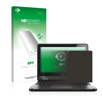 Vorderseite einer Produktverpackung mit dem Markenlogo upscreen. Daneben ist das Gerät Lenovo ThinkPad Yoga 11e 6.Gen mit dem 