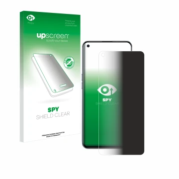 Vorderseite einer Produktverpackung mit dem Markenlogo upscreen. Daneben ist das Gerät realme GT 5G mit dem zugehörigen Displa