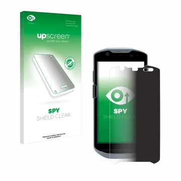 Vorderseite einer Produktverpackung mit dem Markenlogo upscreen. Daneben ist das Gerät Zebra TC52x mit dem zugehörigen Display