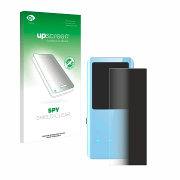 Vorderseite einer Produktverpackung mit dem Markenlogo upscreen. Daneben ist das Gerät AGPtek A19X mit dem zugehörigen Display