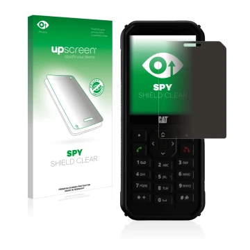 Vorderseite einer Produktverpackung mit dem Markenlogo upscreen. Daneben ist das Gerät Caterpillar Cat B40 mit dem zugehörigen