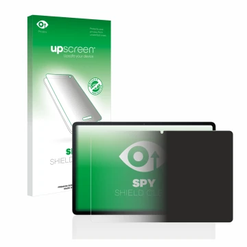 Vorderseite einer Produktverpackung mit dem Markenlogo upscreen. Daneben ist das Gerät Samsung Galaxy Tab S7 FE (im Querformat