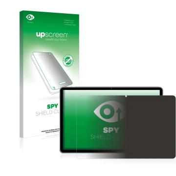 Vorderseite einer Produktverpackung mit dem Markenlogo upscreen. Daneben ist das Gerät Huawei MatePad 11 (2021) mit dem zugehö