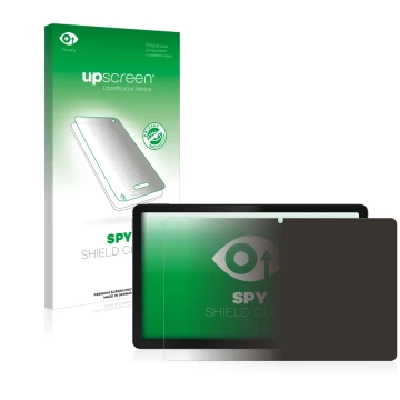 Vorderseite einer Produktverpackung mit dem Markenlogo upscreen. Daneben ist das Gerät realme Pad mit dem zugehörigen Displays