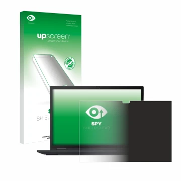 Vorderseite einer Produktverpackung mit dem Markenlogo upscreen. Daneben ist das Gerät Lenovo ThinkPad X13 Yoga Gen 2 mit dem 