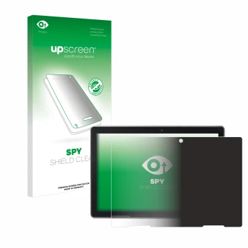 Vorderseite einer Produktverpackung mit dem Markenlogo upscreen. Daneben ist das Gerät MEDION Lifetab P10912 mit dem zugehörig
